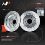 A-PremiumĀ® Front & Rear Drilled Rotors & Ceramic Brake Pads - Image 8