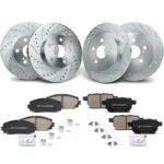 A-PremiumĀ® Front & Rear Drilled Rotors & Ceramic Brake Pads - Image 2