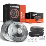 A-PremiumĀ® Front Drilled Rotors & Ceramic Brake Pads