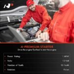A-Premium® Starter Motor 1.6KW 12V CW 10 Teeth - Image 2