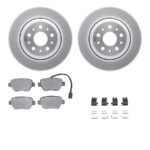 R1 Concepts® Rear Brake Disc and Pad Kit, Coated, Plain Surface, 330 mm, Ceramic, R1 GEO-Carbon Rotors with European Ceramic Pads Series