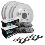 R1 Concepts® Front and Rear Brake Disc and Pad Kit, Coated, Plain Surface, Front - 381 mm, Rear - 310 mm, Ceramic, R1 GEO-Carbon Rotors with European Ceramic Pads Series - Image 2