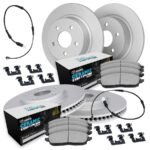 R1 Concepts® Front and Rear Brake Disc and Pad Kit, Coated, Plain Surface, Front - 287 mm, Rear - 272 mm, Ceramic, R1 GEO-Carbon Rotors with European Ceramic Pads Series
