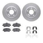 R1 Concepts® Front Brake Disc and Pad Kit, Coated, Plain Surface, 279 mm, Ceramic, R1 GEO-Carbon Rotors with Ceramic Pads Series - Image 2