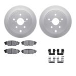 R1 Concepts® Rear Brake Disc and Pad Kit, Coated, Plain Surface, 305 mm, Ceramic, R1 GEO-Carbon Rotors with Ceramic Pads Series