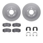 R1 Concepts® Front Brake Disc and Pad Kit, Coated, Plain Surface, 279 mm, Ceramic, R1 GEO-Carbon Rotors with Ceramic Pads Series - Image 2