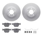 R1 Concepts® Front Brake Disc and Pad Kit, Coated, Plain Surface, 330 mm, Ceramic, R1 GEO-Carbon Rotors with Ceramic Pads Series - Image 2