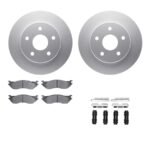 R1 Concepts® Front Brake Disc and Pad Kit, Coated, Plain Surface, 351 mm, Ceramic, R1 GEO-Carbon Rotors with Ceramic Pads Series