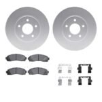 R1 Concepts® Front Brake Disc and Pad Kit, Coated, Plain Surface, 305 mm, Ceramic, R1 GEO-Carbon Rotors with Ceramic Pads Series