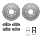 R1 Concepts® Front Brake Disc and Pad Kit, Coated, Plain Surface, 267 mm, Ceramic, R1 GEO-Carbon Rotors with Ceramic Pads Series