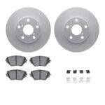 R1 Concepts® Front Brake Disc and Pad Kit, Coated, Plain Surface, 279 mm, Ceramic, R1 GEO-Carbon Rotors with Ceramic Pads Series