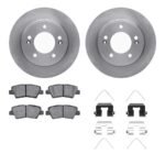 R1 Concepts® Rear Brake Disc and Pad Kit, Plain Surface, 269 mm, Ceramic, R1 eLINE Silver Rotors with Ceramic Pads Series