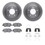 R1 Concepts® Rear Brake Disc and Pad Kit, Plain Surface, 269 mm, Ceramic, R1 eLINE Silver Rotors with Ceramic Pads Series - Image 2