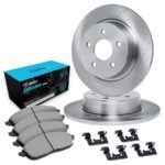 R1 Concepts® Rear Brake Disc and Pad Kit, Plain Surface, 269 mm, Ceramic, R1 eLINE Silver Rotors with Ceramic Pads Series - Image 3