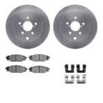 R1 Concepts® Rear Brake Disc and Pad Kit, Plain Surface, 284 mm, Ceramic, R1 eLINE Silver Rotors with Ceramic Pads Series - Image 2