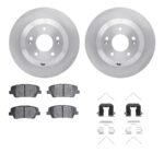 R1 Concepts® Rear Brake Disc and Pad Kit, Plain Surface, 305 mm, Ceramic, R1 eLINE Silver Rotors with Ceramic Pads Series