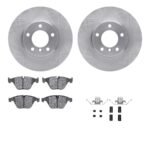 R1 Concepts® Front Brake Disc and Pad Kit, Plain Surface, 330 mm, Ceramic, R1 eLINE Silver Rotors with Ceramic Pads Series