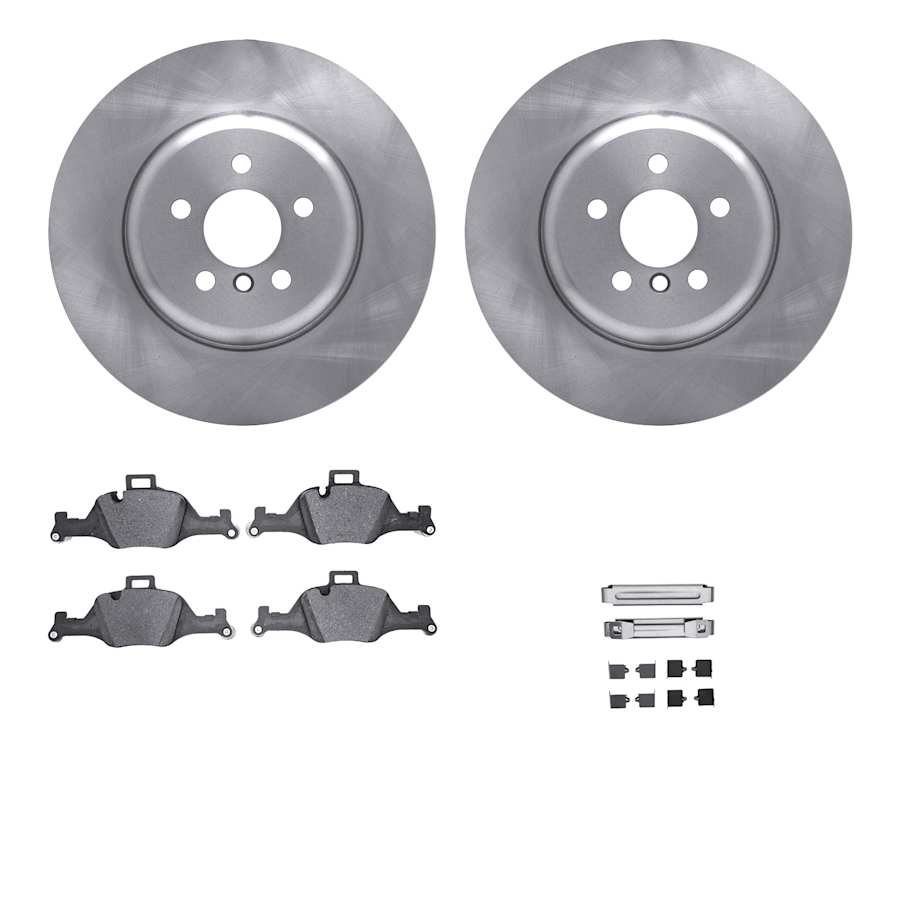 r1wfwh131140_1.jpg R1 Concepts® Front Brake Disc and Pad Kit, Plain Surface, 348 mm, Ceramic, R1 eLINE Silver Rotors with Ceramic Pads Series - Image 1