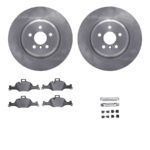 R1 Concepts® Front Brake Disc and Pad Kit, Plain Surface, 348 mm, Ceramic, R1 eLINE Silver Rotors with Ceramic Pads Series - Image 2