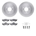 R1 Concepts® Front Brake Disc and Pad Kit, Plain Surface, 297 mm, Ceramic, R1 eLINE Silver Rotors with Ceramic Pads Series - Image 2