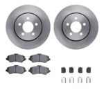 R1 Concepts® Front Brake Disc and Pad Kit, Plain Surface, 307 mm, Ceramic, R1 eLINE Silver Rotors with Ceramic Pads Series - Image 2