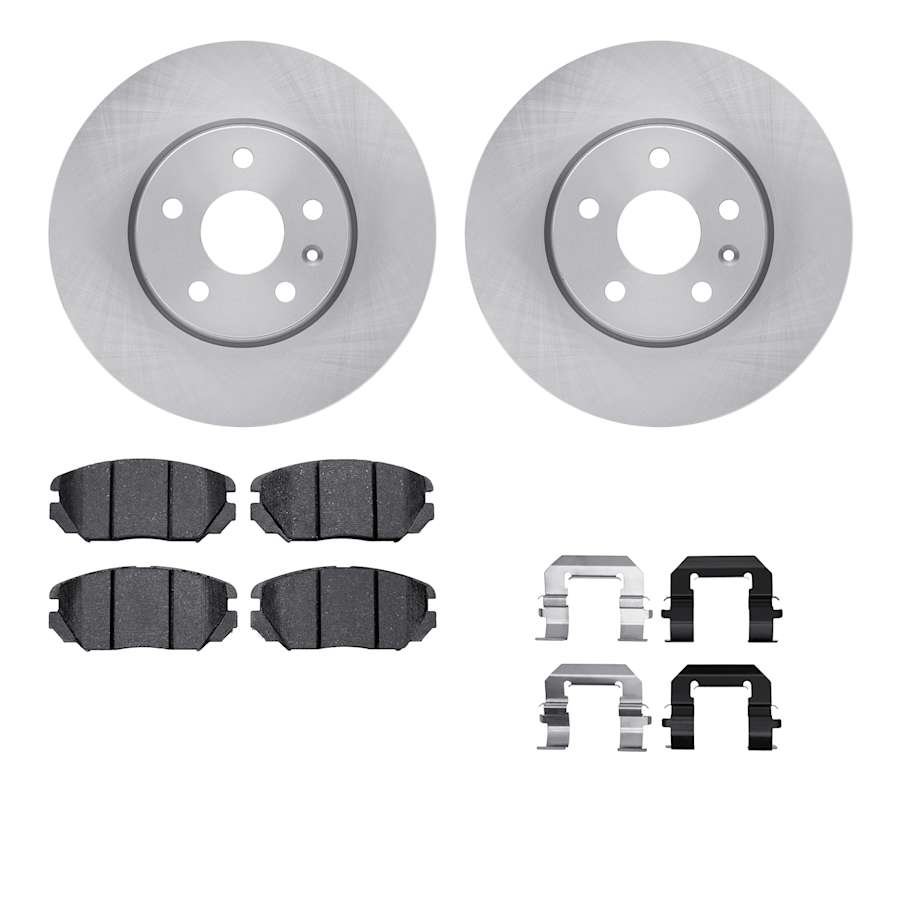 r1wfwh145022_1.jpg R1 Concepts® Front Brake Disc and Pad Kit, Plain Surface, 345 mm, Ceramic, R1 eLINE Silver Rotors with Ceramic Pads Series - Image 1