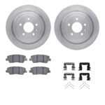 R1 Concepts® Rear Brake Disc and Pad Kit, Plain Surface, 328 mm, Ceramic, R1 eLINE Silver Rotors with Ceramic Pads Series