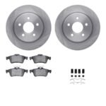 R1 Concepts® Rear Brake Disc and Pad Kit, Plain Surface, 272 mm, Ceramic, R1 eLINE Silver Rotors with Ceramic Pads Series