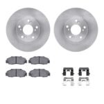 R1 Concepts® Front Brake Disc and Pad Kit, Plain Surface, 292 mm, Ceramic, R1 eLINE Silver Rotors with Ceramic Pads Series