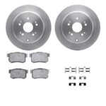 R1 Concepts® Rear Brake Disc and Pad Kit, Plain Surface, 305 mm, Ceramic, R1 eLINE Silver Rotors with Ceramic Pads Series