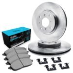 R1 Concepts® Front Brake Disc and Pad Kit, Plain Surface, 267 mm, Ceramic, R1 eLINE Silver Rotors with Ceramic Pads Series - Image 3