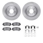 R1 Concepts® Front Brake Disc and Pad Kit, Plain Surface, 305 mm, Ceramic, R1 eLINE Silver Rotors with Ceramic Pads Series - Image 2