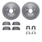 R1 Concepts® Rear Brake Disc and Pad Kit, Plain Surface, 305 mm, Ceramic, AWD, R1 eLINE Silver Rotors with Ceramic Pads Series