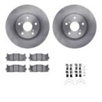 R1 Concepts® Front Brake Disc and Pad Kit, Plain Surface, 310 mm, Ceramic, R1 eLINE Silver Rotors with Ceramic Pads Series - Image 2