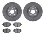 R1 Concepts® Front Brake Disc and Pad Kit, Plain Surface, 330 mm, Ceramic, R1 eLINE Silver Rotors with Ceramic Pads Series - Image 2
