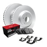 R1 Concepts® Front Brake Disc and Pad Kit, Geomet Coated, Plain Surface, 290 mm, OE Comparable Pad Material, R1 GEO-Carbon Rotors with Optimum OEp Pads Series