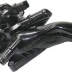 Replacement® Thermostat Housing, Upper and Lower, 4 Cyl., 1.6L Engine, Blade type, 2-Prong Male Terminal