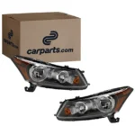 Replacement Driver and Passenger Side Headlights, with Bulbs, Halogen, Sedan - Image 7