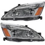 Replacement Driver and Passenger Side Halogen Headlight, With bulb(s), OE Comparable Finish