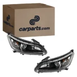 Replacement Driver and Passenger Side Headlights, with Bulbs, Halogen, Sedan, with 4 Cylinder Engine - Image 6