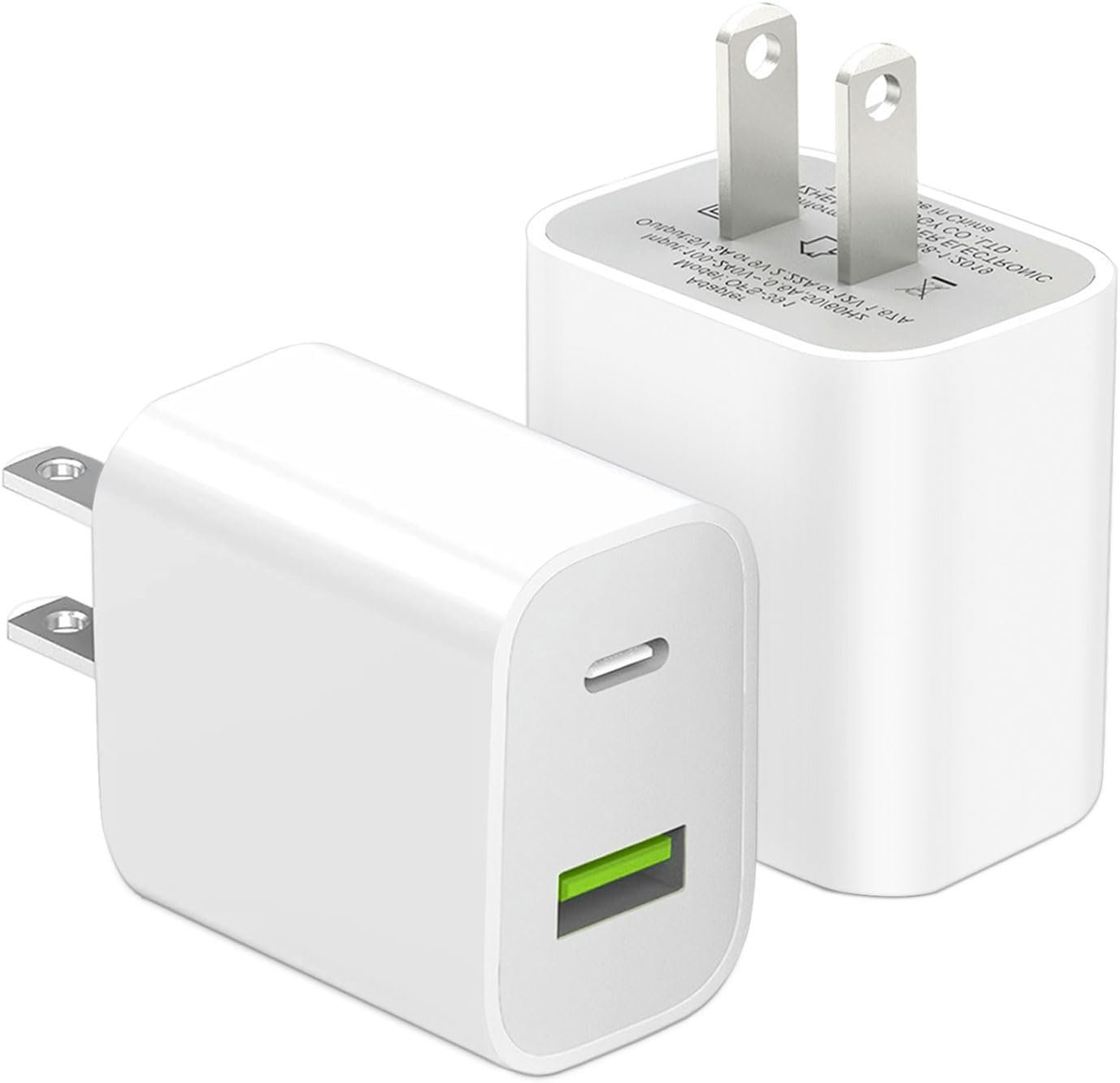5134nknNJxL._AC_SL1500_ 2 Pack USB C Charger Block, Dual Port Type C Wall Charger Charging Power Adapter Cube for iPhone 14/14 Pro/14 Pro Max/14 Plus/13/12/11, XS/XR/X, iPad, Samsung, More - Image 1