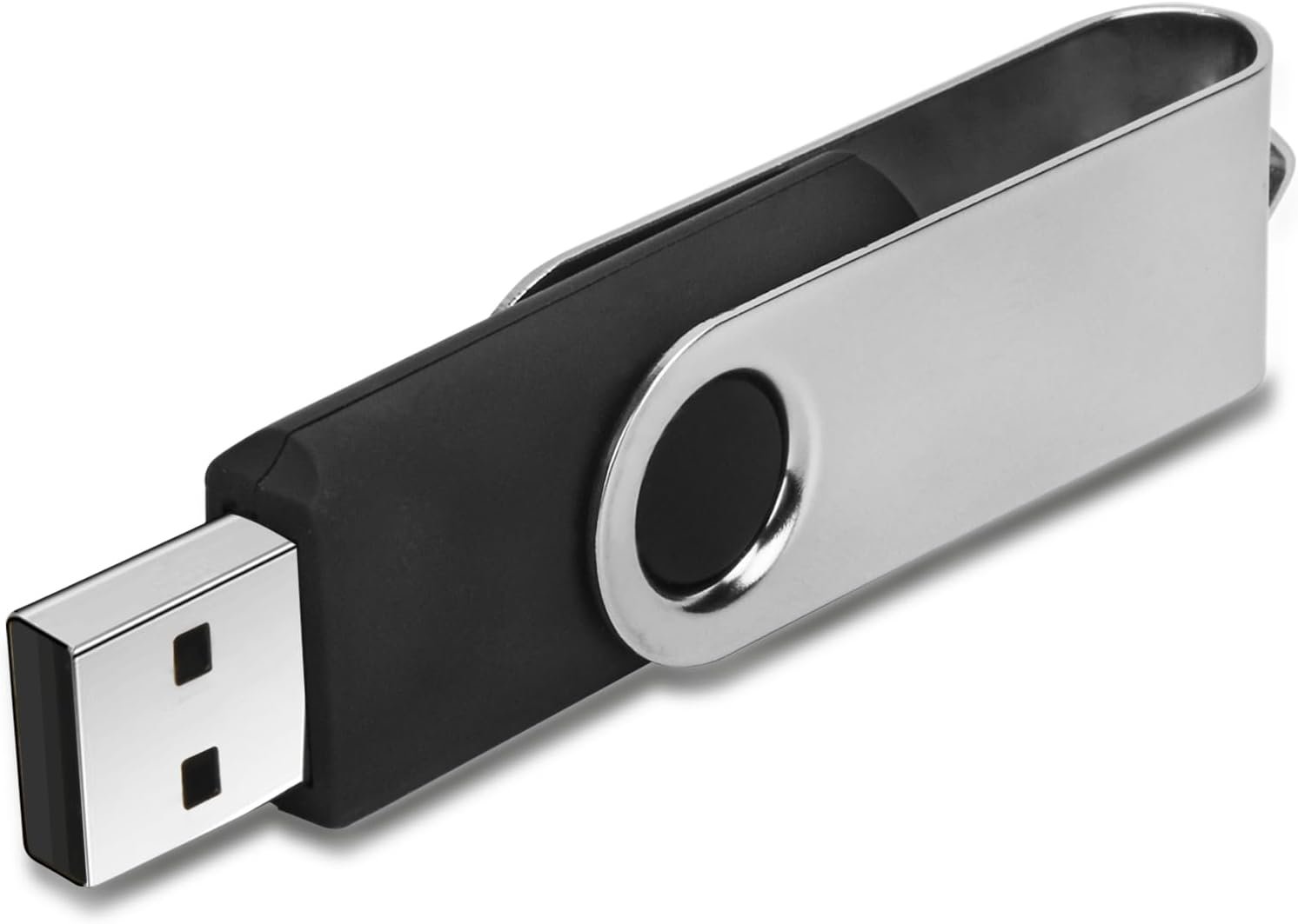 5182C62G4QL._AC_SL1500_ Swivel Design 16GB USB Flash Drive with Keychain, USB 2.0 Portable Thumb Drive Memory Stick, FAT32 Format Flashdrive for Data Storage, Photos, Music, Files (Black, 16 GB) - Image 1