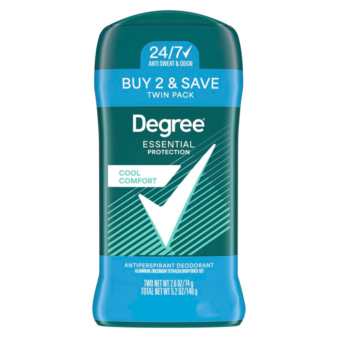 51BREDWBO7L._SL1100_ Degree Men Antiperspirant Deodorant, Cool Rush, Twin Pack, 2.7 oz - Image 1