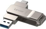 Lexar D40E 256GB Dual USB 3.2 Gen 1 Type-C Jump Drive, Champagne Silver