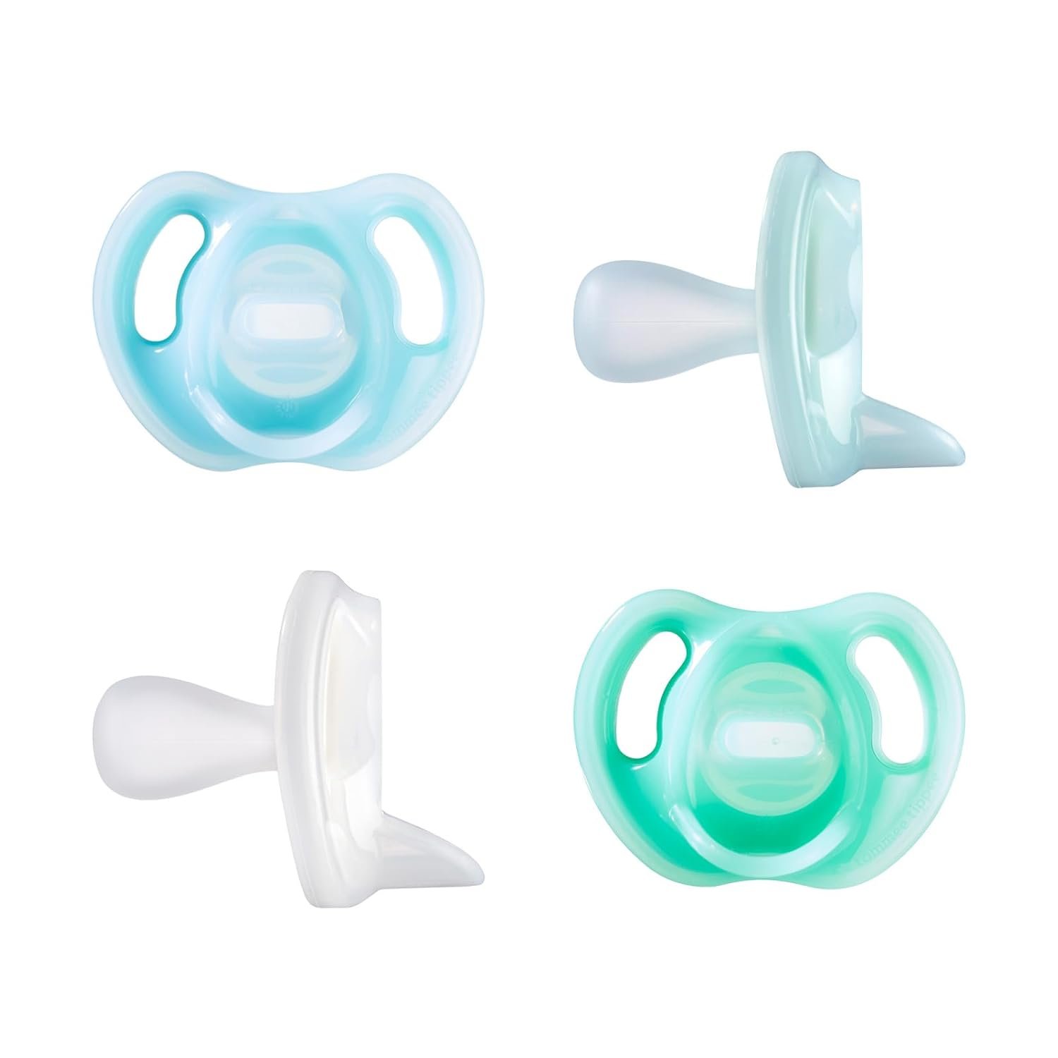 51Qw4lapjNL._SL1500_ Tommee Tippee Ultra-Light Silicone Pacifier, 0-6 Months Blue & Green - Image 1