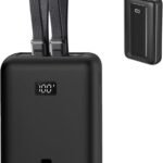 Case for Anker Zolo Power Bank 2025 20,000mAh 30W /45W A1681 /A1689 /A110M ,Silicone Protective Case , Shockproof Cover with LCD Display Visible, Anti-Lost Strap, Precision Cutouts for Charger (Black)