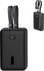 Case for Anker Zolo Power Bank 2025 20,000mAh 30W /45W A1681 /A1689 /A110M ,Silicone Protective Case , Shockproof Cover with LCD Display Visible, Anti-Lost Strap, Precision Cutouts for Charger (Black)