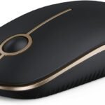 VssoPlor Wireless Mouse, 2.4G Slim Computer Laptop Mouse, Black and Gold