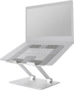 Amazon Basics Sturdy and Portable Ergonomic Laptop Stand for Desk, Height Adjustable Riser with Ventilated Cooling, Foldable, Fits all Laptops up to 15.6 Inch, Silver - Image 5