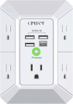 Wall Charger, Surge Protector, QINLIANF 5 Outlet Extender with 4 USB Ports